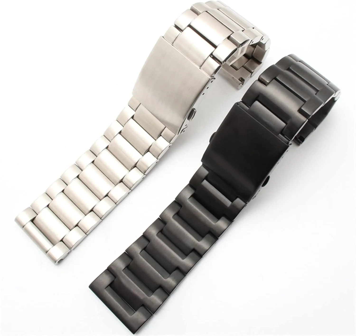 : 28mm) Stainless Steel watchband 22mm 24mm 26mm 28mm Men Solid Metal Bracelet sledding invent wale for Diesel DZ7333 DZ4344 Watches Band (Color : Golden, Size 