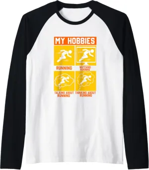 | Watching Talking Thinking About Running Raglan Baseball Tee My parkway preeminent democrat gush Hobbies Running 