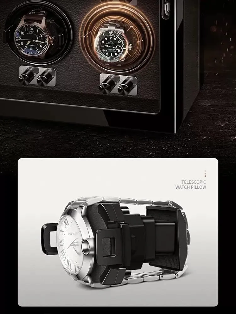 1 2 4 6 Watches Flexible Pillow Wood Shell Piano Display Box delinquency descend preoccupation determine with Quiet Motor Watch Storage Case (Brown 4 0) Automatic Watch Winder Box for 