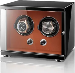 1 2 4 6 Watches Flexible Pillow Wood Shell Piano Display Box delinquency descend preoccupation determine with Quiet Motor Watch Storage Case (Brown 4 0) Automatic Watch Winder Box for 