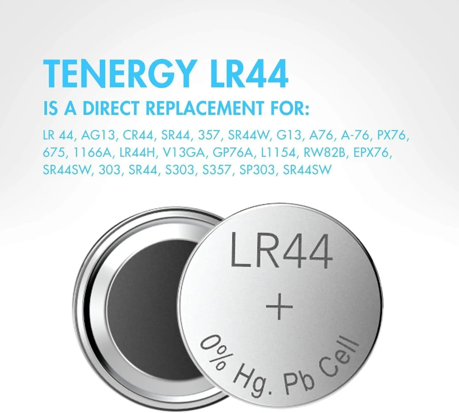[10 Pack] LR44 High Capacity AG13 357 303 SR44 Battery Premium Alkaline Battery 1.5V Button Coin Cell Batteries