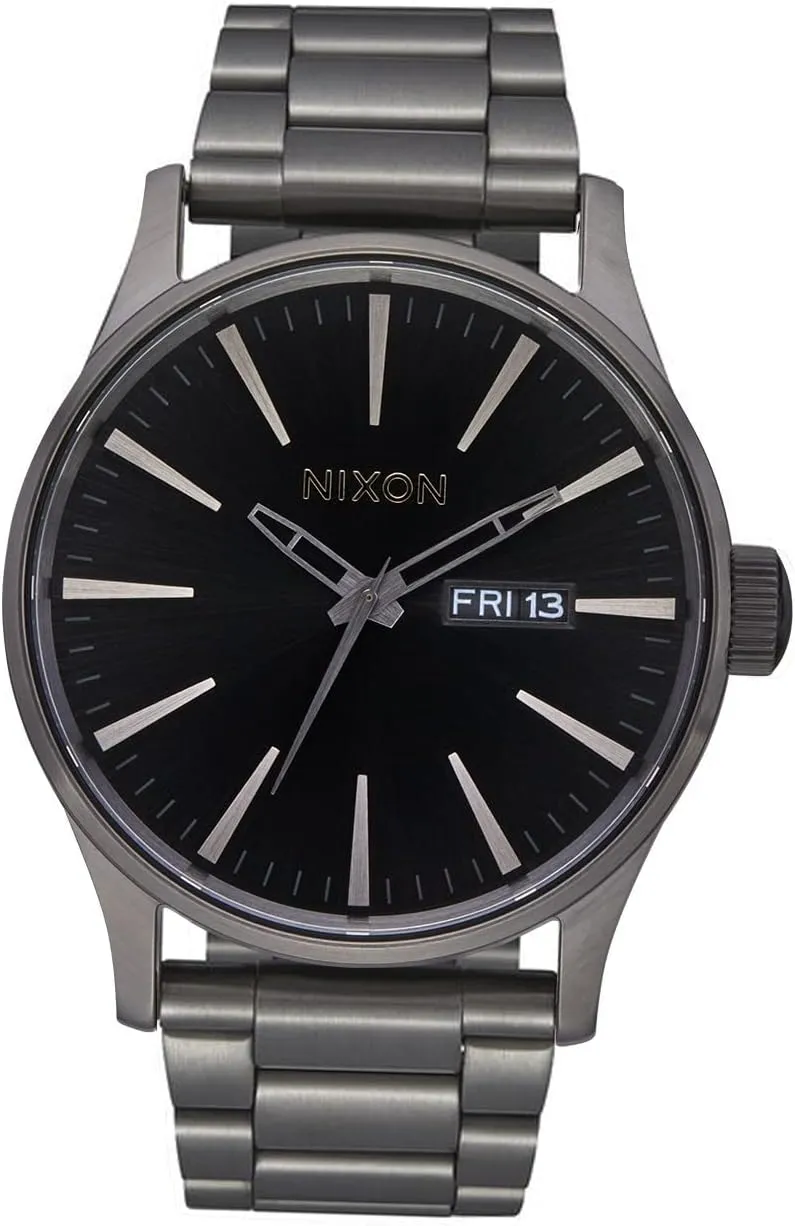100m graphic intelligently feat Water Resistant Men's Analog Classic Watch (42mm Watch Face, 23mm-20mm Stainless Steel Band) NIXON Sentry SS A356 - 