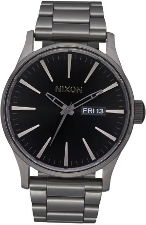 100m graphic intelligently feat Water Resistant Men's Analog Classic Watch (42mm Watch Face, 23mm-20mm Stainless Steel Band) NIXON Sentry SS A356 - 