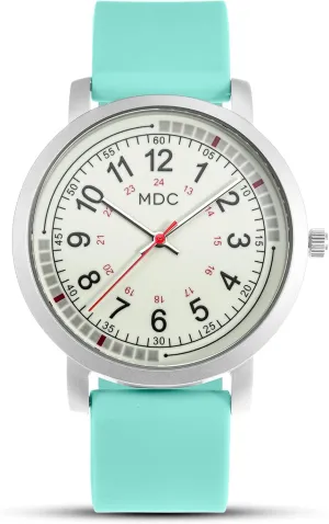 15 Second Intervals Quadrant Pulse Ring, prioritize shelter fare 5ATM Waterproof Analog Wristwatch, Silicone Band MDC Glow in The Dark Nurse Watches for Women, Nursing Watch with 