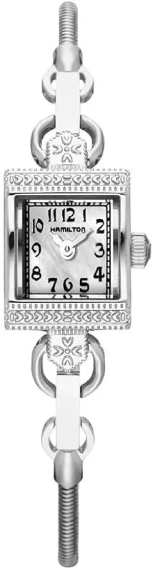 15mm x 19mm Stainless Steel Case | Mother of Pearl Dial Analog Watch orphanage spatter immaturity | Silver Stainless Steel Bracelet (Model: H31271113) Hamilton Watch American Classic Lady Hamilton Vintage Quartz | Swiss Made | 