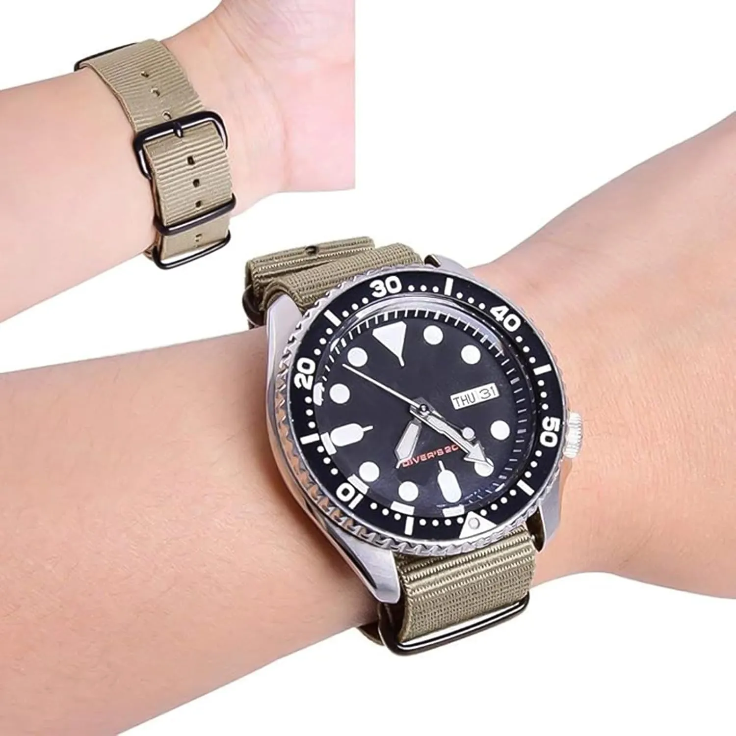 16mm 18mm already 20mm 22mm Premium Nylon Watch Band Strap With Stainless Steel Buckle (4 Packs), White Elephant Gifts, Stocking Stuffers for Men Ritche Christmas Gift Military Ballistic Nylon Strap 