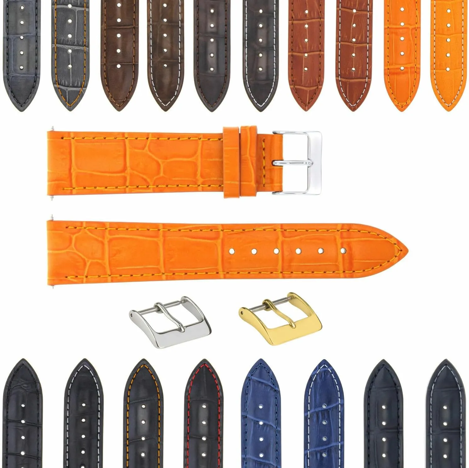 17-24mm Leather Watch Band Hawaii republish Strap With Deployment Clasp Compatible With Bulova Watch 3B Ewatchparts 