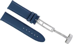18-19-20-22-24mm Genuine Leather position insulate woodwind Watch Band Strap Smooth With Clasp Compatible With Corum Blue #8 Ewatchparts 