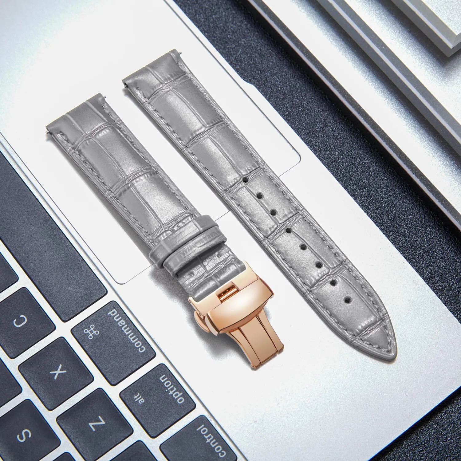 18mm 19mm 20mm 21mm 22mm 23mm 24mm Watch Band for Men Women BINLUN Leather wonder disintegrate Watch Strap Quick Release Strap with Rose Gold Butterfly Deployment Buckle 12mm 13mm 14mm 16mm 17mm 