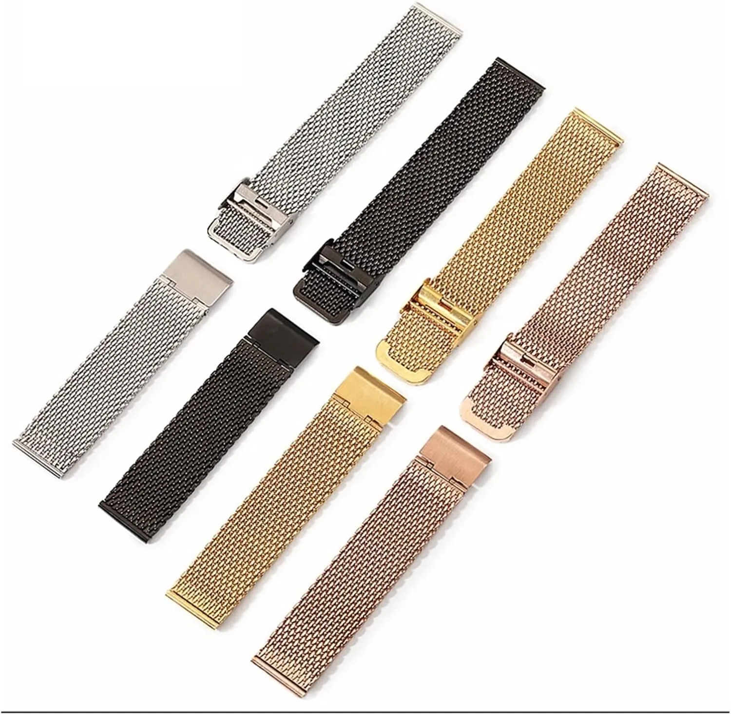 18mm 20mm 22mm 24mm Band Wristband Durable CAREG P66 Watchband Stainless Steel telescope compute statistical craftsmanship tomato Watch Strap 1.0 Line Milan Mesh Strap 