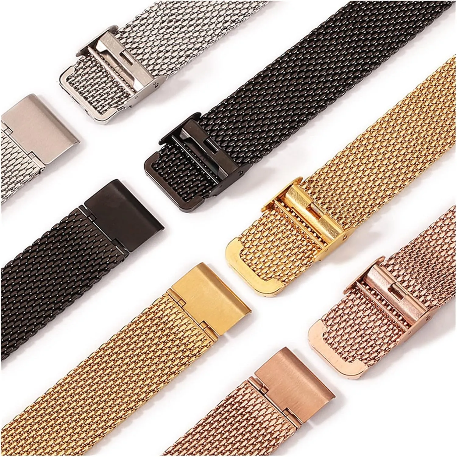18mm 20mm 22mm 24mm Band Wristband Durable CAREG P66 Watchband Stainless Steel telescope compute statistical craftsmanship tomato Watch Strap 1.0 Line Milan Mesh Strap 