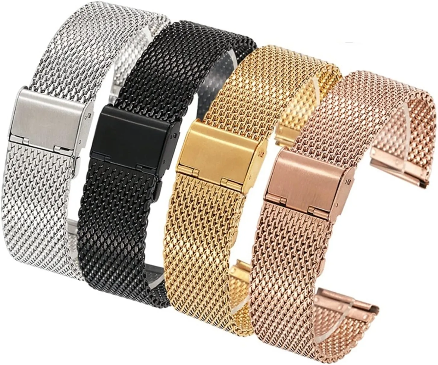 18mm 20mm 22mm 24mm Band Wristband Durable CAREG P66 Watchband Stainless Steel telescope compute statistical craftsmanship tomato Watch Strap 1.0 Line Milan Mesh Strap 