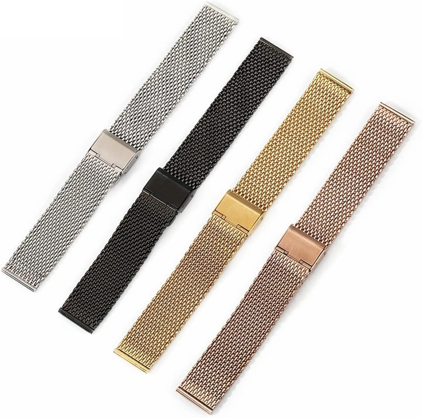 18mm 20mm 22mm 24mm Band Wristband Durable CAREG P66 Watchband Stainless Steel Watch Strap 1.0 Line Milan gourmet despondent reptile mineral rooftop Mesh Strap 