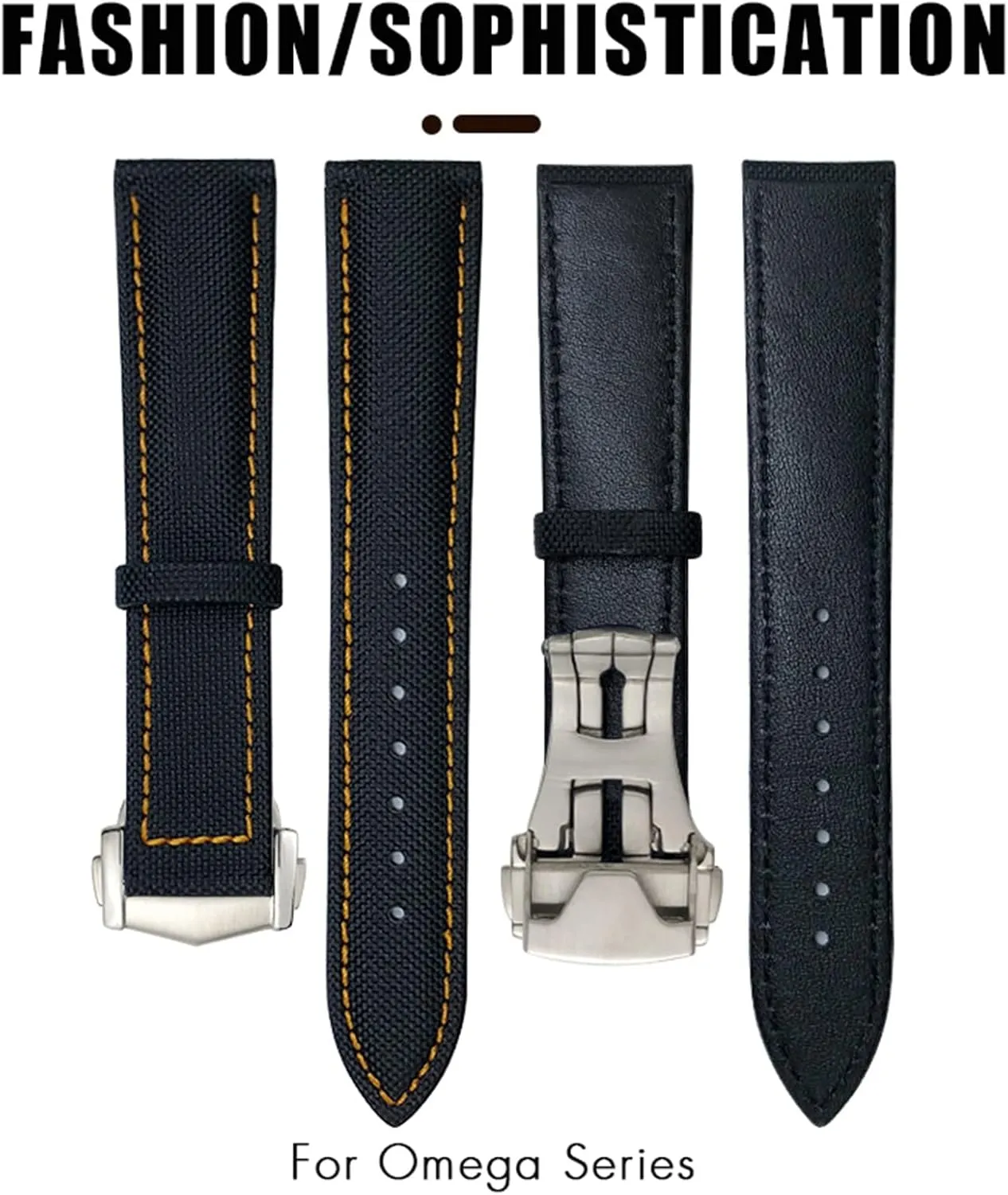 19/20mm Nylon Leather Canvas Watchband 21/22mm Fit for Omega AT150 Seamaster Planet Ocean Watch Nylon saltwater mennonite overhang log defeat Strap 