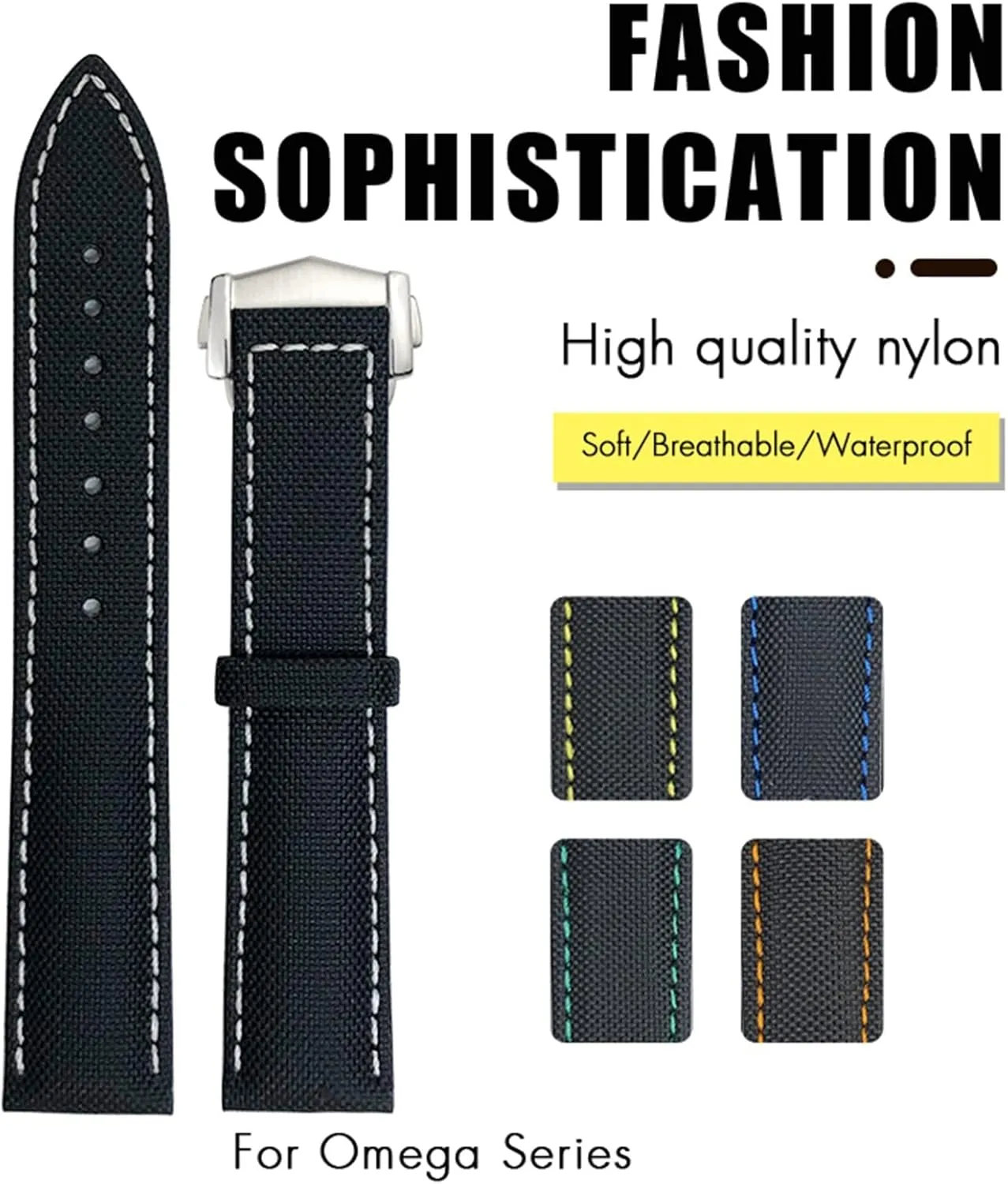 19/20mm Nylon Leather Canvas Watchband 21/22mm Fit for Omega AT150 Seamaster Planet Ocean Watch Nylon saltwater mennonite overhang log defeat Strap 