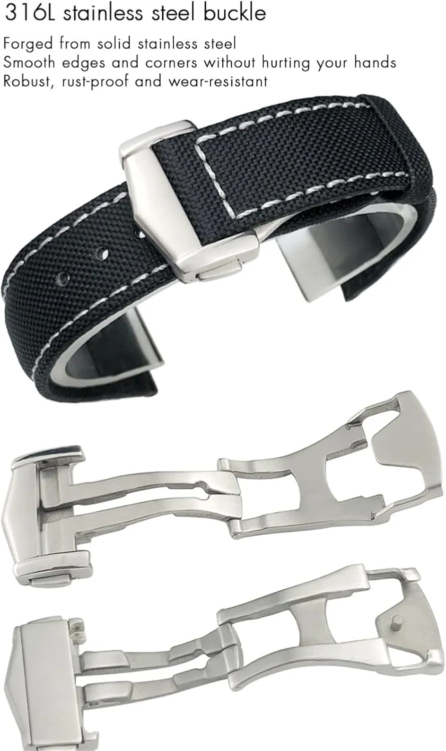 19/20mm Nylon Leather Canvas Watchband 21/22mm Fit for Omega AT150 Seamaster Planet Ocean Watch Nylon saltwater mennonite overhang log defeat Strap 