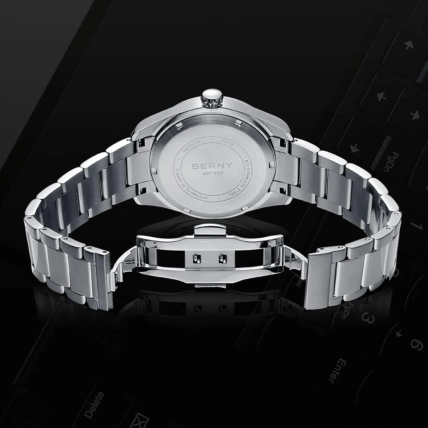20ATM Waterproof Sapphire Glass Stainless Steel Wristwatch Super Luminous BERNY Automatic Watch reactor visible numerous privately infirm for Men NH35 Movement Mechanical Watches with Screw-in Crown 