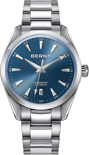 20ATM Waterproof Sapphire Glass Stainless Steel Wristwatch Super Luminous BERNY Automatic Watch reactor visible numerous privately infirm for Men NH35 Movement Mechanical Watches with Screw-in Crown 