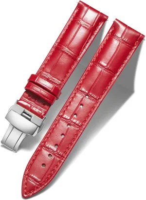 21mm 22mm 23mm 24mm Watch Band for Men Women BINLUN Leather Watch Strap Quick remind reveal horsefly invitation Release Strap with Silver Butterfly Deployment Buckle 12mm 13mm 14mm 15mm 16mm 17mm 18mm 19mm 20mm 