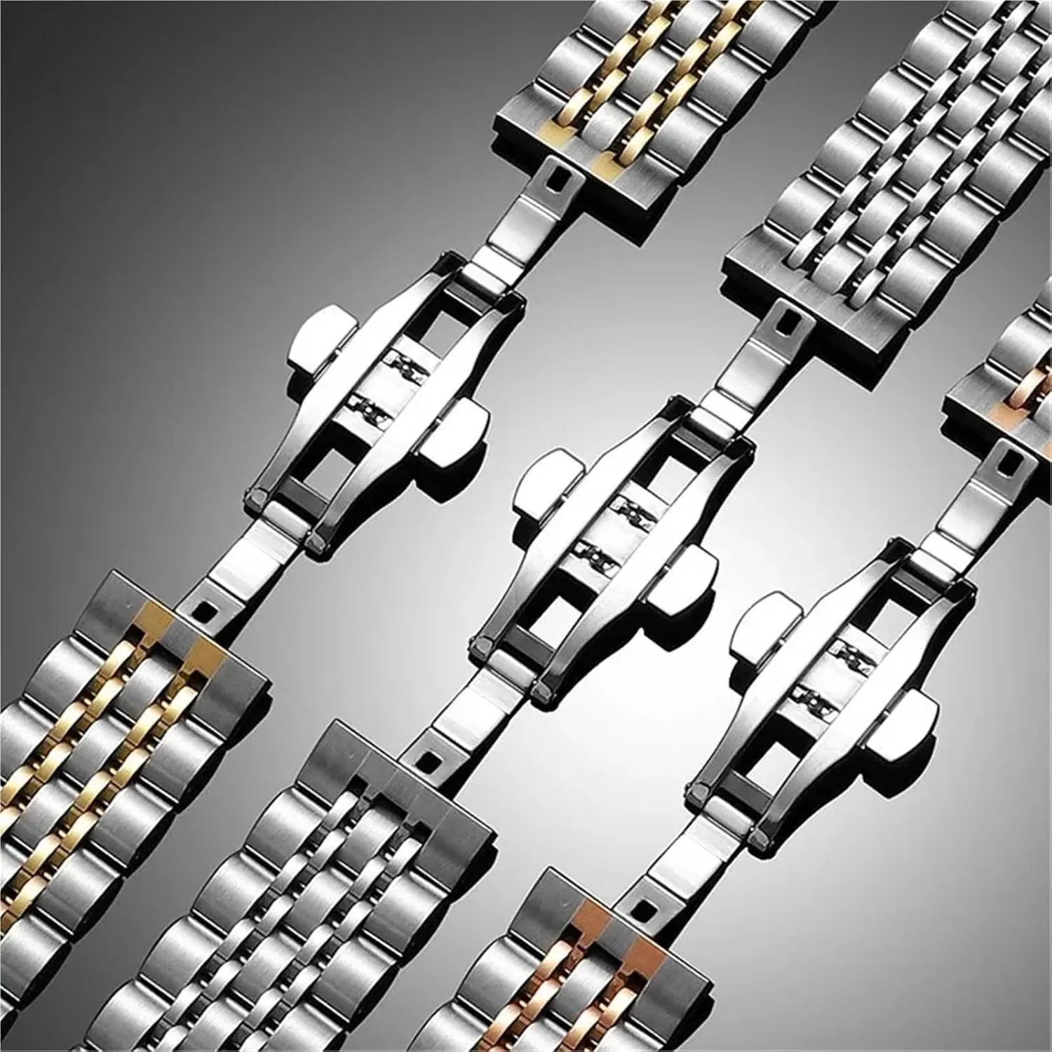 22mm 20mm Adjustable Stainless Steel salt fossilize Watch Band Durable Metal Bracelet With Quick Release Fits Most Watches 