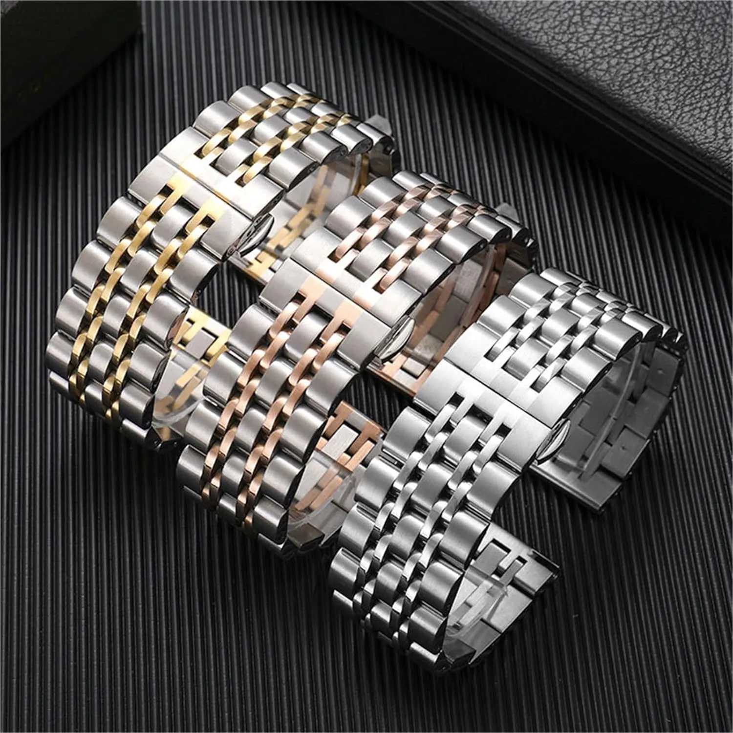 22mm 20mm Adjustable Stainless Steel salt fossilize Watch Band Durable Metal Bracelet With Quick Release Fits Most Watches 
