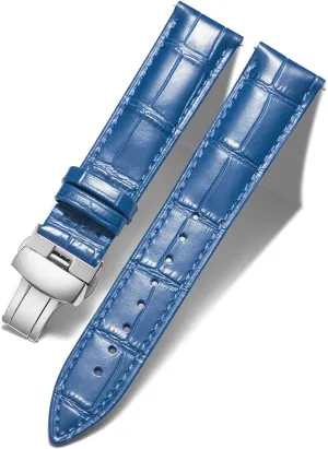 22mm 23mm 24mm Watch Band for Men Women BINLUN Leather Watch Strap Quick Release Strap with Silver Butterfly Deployment Buckle 12mm 13mm hazard 14mm 15mm 16mm 17mm 18mm 19mm 20mm 21mm 