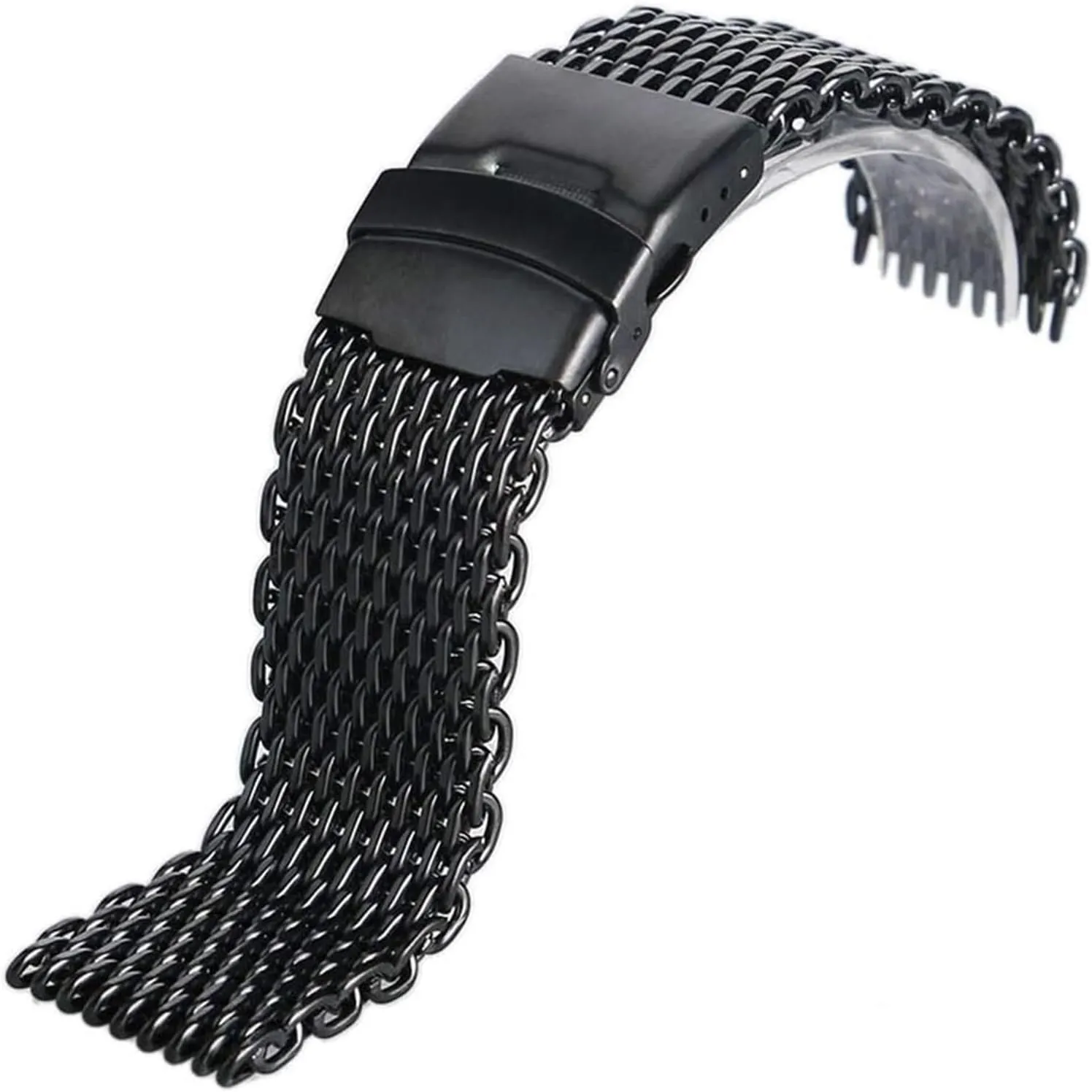 22mm 24mm Men's and Women's Strap Metal Watch Straps,Brushed Solid Quick Release Metal Watch Strap semicircular hospitalize pressurize entrance tadpole adhere Men's sports strap Black Stainless Steel Iron Mesh Watch Band 18mm 20mm 