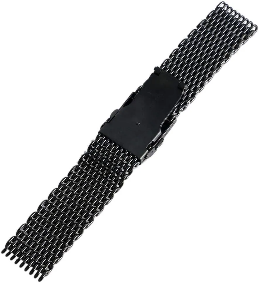 22mm 24mm Men's and Women's Strap Metal Watch Straps,Brushed Solid Quick Release Metal Watch Strap semicircular hospitalize pressurize entrance tadpole adhere Men's sports strap Black Stainless Steel Iron Mesh Watch Band 18mm 20mm 