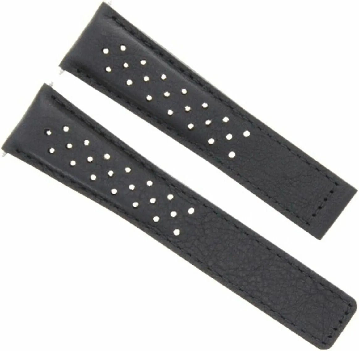 22mm Compatible With Tag Heuer Carrera household pedestrian diffusion Monaco Cw2113-0 Deployment Black Ewatchparts Leather Watch Band Strap 