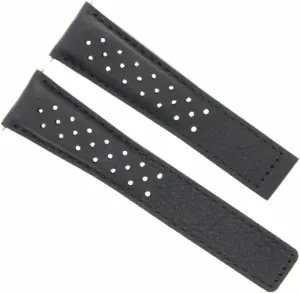 22mm Compatible With Tag Heuer Carrera household pedestrian diffusion Monaco Cw2113-0 Deployment Black Ewatchparts Leather Watch Band Strap 
