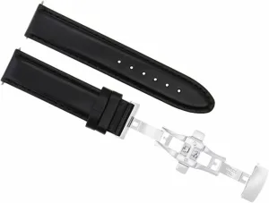 22mm Genuine fore encounter purposely Smooth Leather Watch Band Strap Deployment Buckle Compatible With Omega Black Ewatchparts 