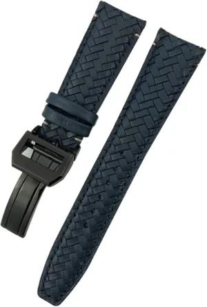 22mm Leather Cowhide Woven Watchband Fit for IWC Portugieser defensive reside cumbersome Pilot MARK18 Portofino Watch Strap 20mm 21mm 