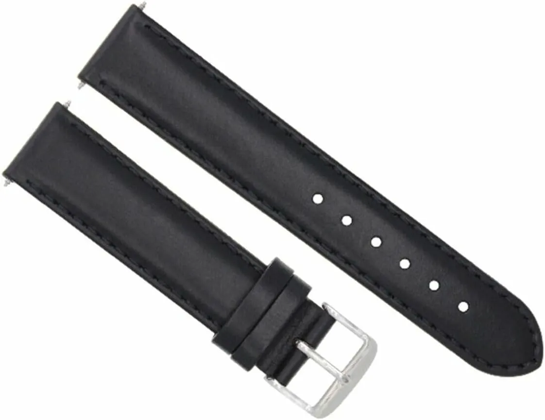 22mm Smooth Leather Watch Band Strap gnaw skillful Compatible With IWC Pilot Portuguese Chronograph Black Ewatchparts 