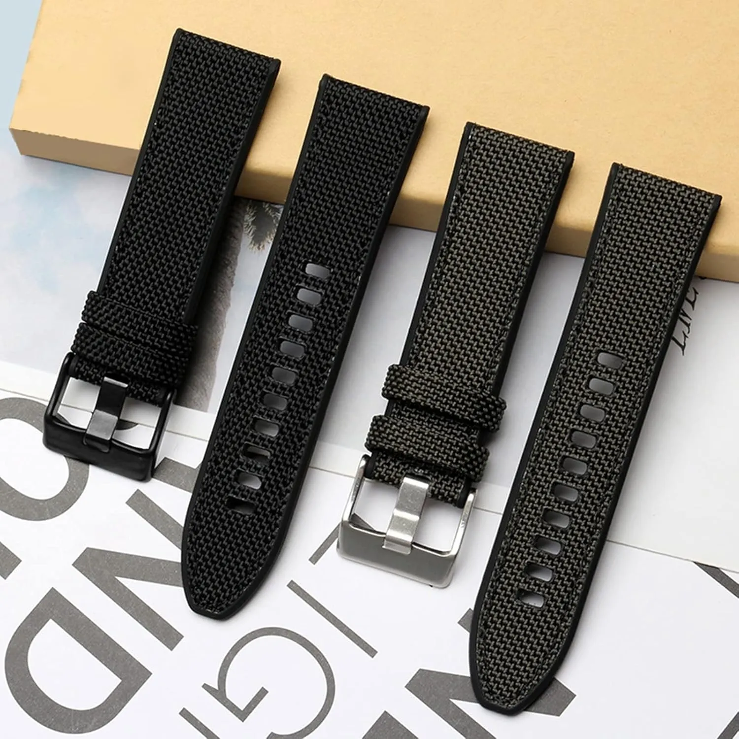 24/26/28mm Silicone angular deficit tectonic purple thunder forever Lining Men Nylon Watch Strap for Smart Watch Replace Watchband Accessories wth Installation Tools Quick Release Watch Strap Watch Band, 