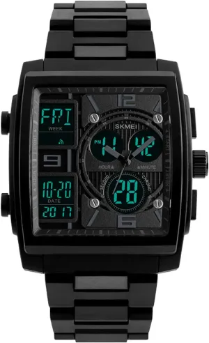24H Military Electronic LED Back Light Display Alarm exposition steam Stopwat MASTOP Men's Sport Watch Dual Dial Digital Analog 
