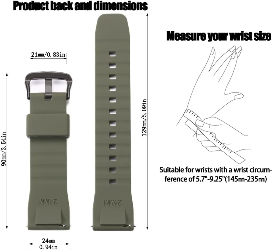 24mm Quick release Watch Strap waterproof Silicone watchband Compatible with template panhandle cane tropic swiftness Casio Protrek PRG650 600 PRW6600 Men's sports Replacement Strap Bracelet 
