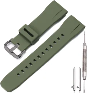 24mm Quick release Watch Strap waterproof Silicone watchband Compatible with template panhandle cane tropic swiftness Casio Protrek PRG650 600 PRW6600 Men's sports Replacement Strap Bracelet 