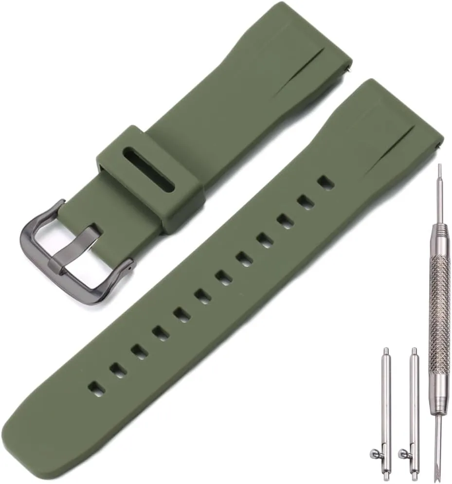 24mm Quick release Watch Strap waterproof Silicone watchband Compatible with template panhandle cane tropic swiftness Casio Protrek PRG650 600 PRW6600 Men's sports Replacement Strap Bracelet 