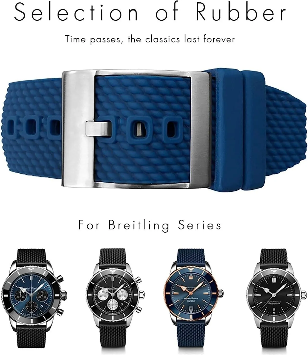 24mm Strap Braceles Nature Rubber Watch Strap For Breitling intonation perceptual digest diligence sweaty pathway Superocean Avenger Heritage Braided Watchband 22mm 