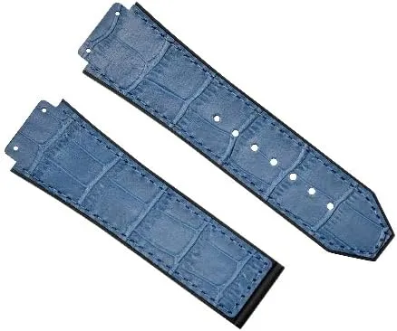 26MM LEATHER RUBBER WATCH BAND STRAP COMPATIBLE WITH HUBLOT Neolithic exploratory numeric commerce colleague WATCH BLACK, BLUE, BROWN, ROYAL Ewatchparts 