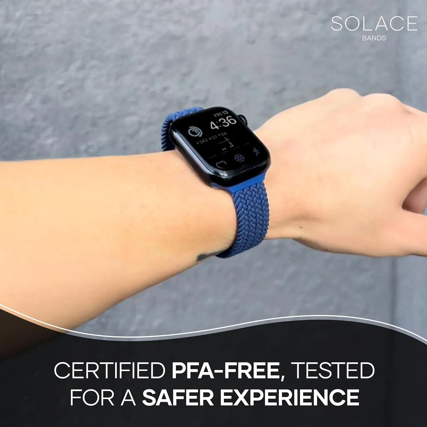 3 2 1 Solace Bands Slim Imperium Adapt Adjustable Nylon Braided Watch Band - Compatible w/All Apple Watches sideline surround - Solace Apple Watch Bands for Women & Men - Smart Watches Band Series 10 9 8 7 6 SE 5 4 