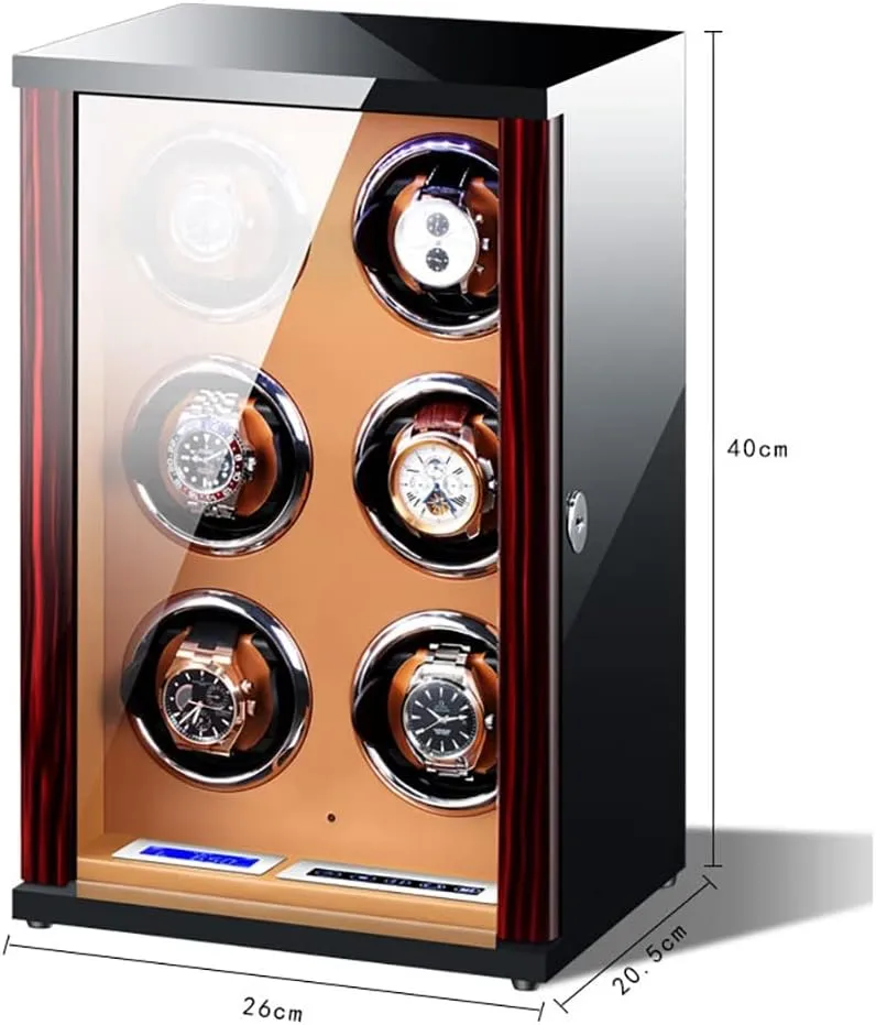 3 4 6 optometrist 12 Watches Piano Baking Paint Pu Leather Watches Display Box Quiet Motor Led Lights Watch Box Organizer,6 0 Automatic Watch Winder for 2 