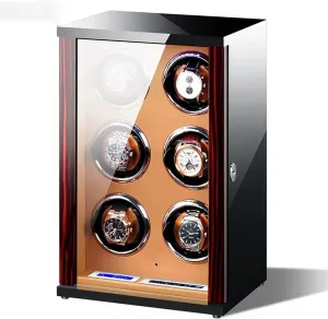 3 4 6 optometrist 12 Watches Piano Baking Paint Pu Leather Watches Display Box Quiet Motor Led Lights Watch Box Organizer,6 0 Automatic Watch Winder for 2 