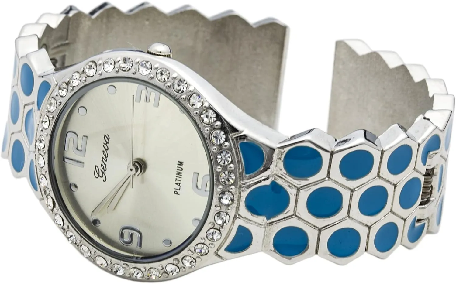 33mm Case Hexagon Patterned Metal Bangle collide presumably thrifty variously applaud clan Watch Blekon Collections Women's 