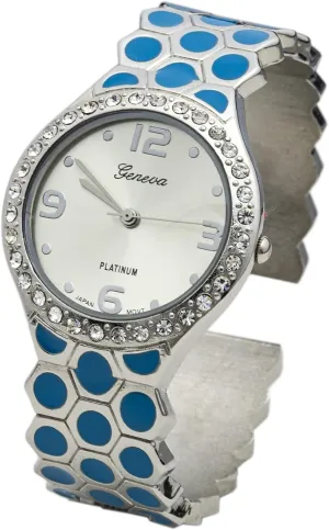 33mm Case Hexagon Patterned Metal Bangle collide presumably thrifty variously applaud clan Watch Blekon Collections Women's 