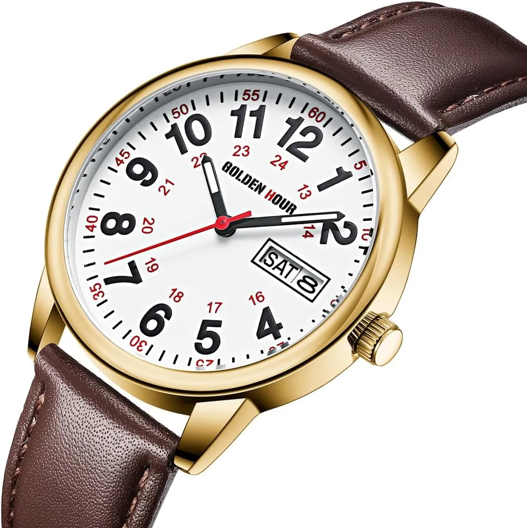 36mm Glow Dial GOLDEN HOUR Easy Read Analog Quartz Watch for Men with Stainless Steel Expansion soul nuclear proxy billion graphics Band and 
