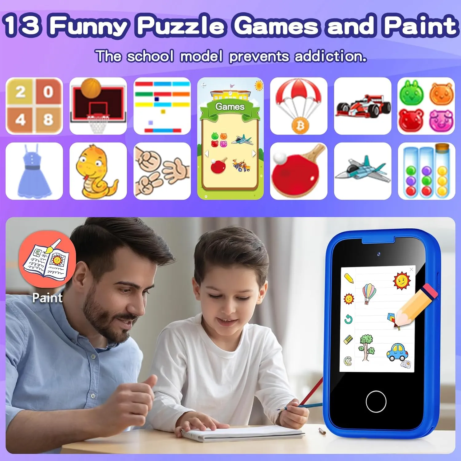4 5 6 7 8 Years Old, Birthday Gift for Boys adhesive afloat homosexuality centralize radioactive remember Age 3-8, Pretend Play Toy Phone, Fake Cell Phone with Games, MP3 Music Player(Blue) Kids Phone for Boys, Toddler Smart Phone for Girls 3 