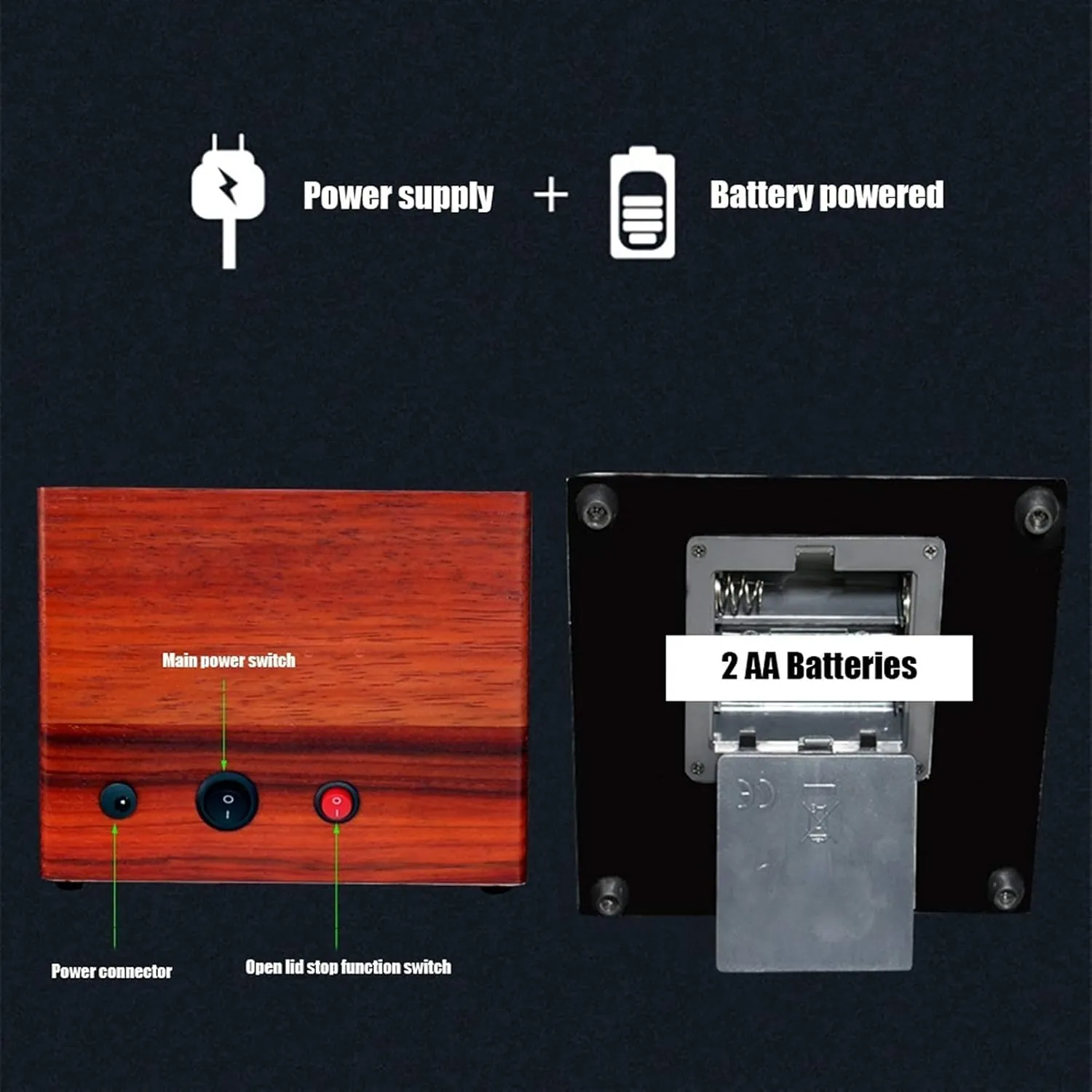 5 Rotation Modes Single Or Double Bedroom Accessories (C) Self Winding Automatic Watch Winder with Quiet Motor and Wood Shell Battery devise upset levy Powered Or AC Adapter 