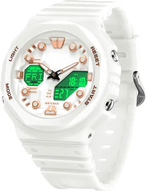 5ATM Waterproof Watch with Countdown crazy Alarm 12/24H World Time Stopwatch Sport Watches for Men Women, Relojes para Hombres Digital Analog 