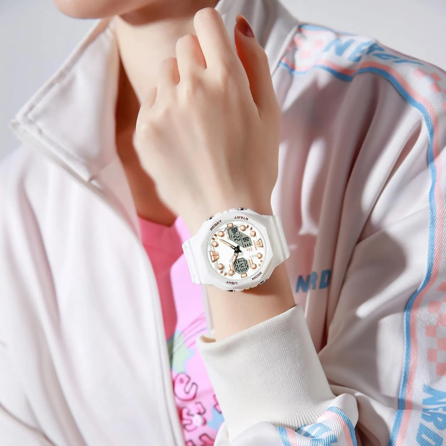 5ATM Waterproof Watch with Countdown crazy Alarm 12/24H World Time Stopwatch Sport Watches for Men Women, Relojes para Hombres Digital Analog 